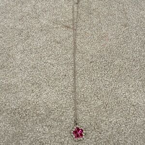 Pink Flower Pendant Necklace
